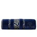 Navy Imperial Leaf - Jacquard Bath Towel