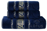 Navy Imperial Leaf - 3-Pcs Jacquard Towel Set