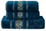 Teal Imperial Leaf - 3-Pcs Jacquard Towel Set