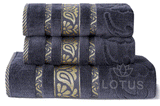 Gray Imperial Leaf - 3-Pcs Jacquard Towel Set