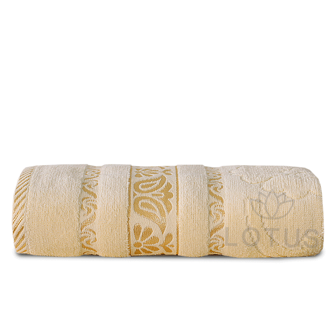 Cream Imperial Leaf - Jacquard Bath Towel Main Image