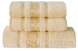 Cream Imperial Leaf - 3-Pcs Jacquard Towel Set