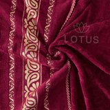 Maroon Imperial Leaf - 2-Pcs Jacquard Towel Set