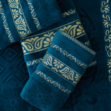 Teal Imperial Leaf - 3-Pcs Jacquard Towel Set