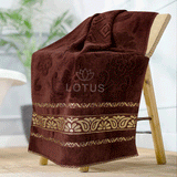 Chocolate Imperial Leaf - 2-Pcs Jacquard Towel Set