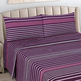 Purple Stripe Bed Sheet Set King