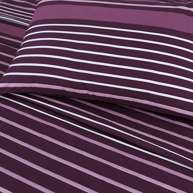 Purple Stripe Bed Sheet Set Queen Main Image