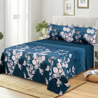 Blue Flower Bed Sheet Set Single