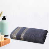 Cool Gray Greek Key - Jacquard  Bath Towel