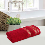 Maroon Greek Key - Jacquard  Hand Towel