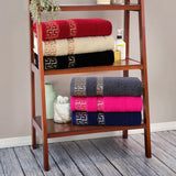 Multi Color Greek Key - 3-Pcs Jacquard Bath Towels