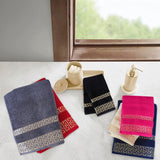 Midnight Blue Greek Key - 3-Pcs Jacquard Towel Set