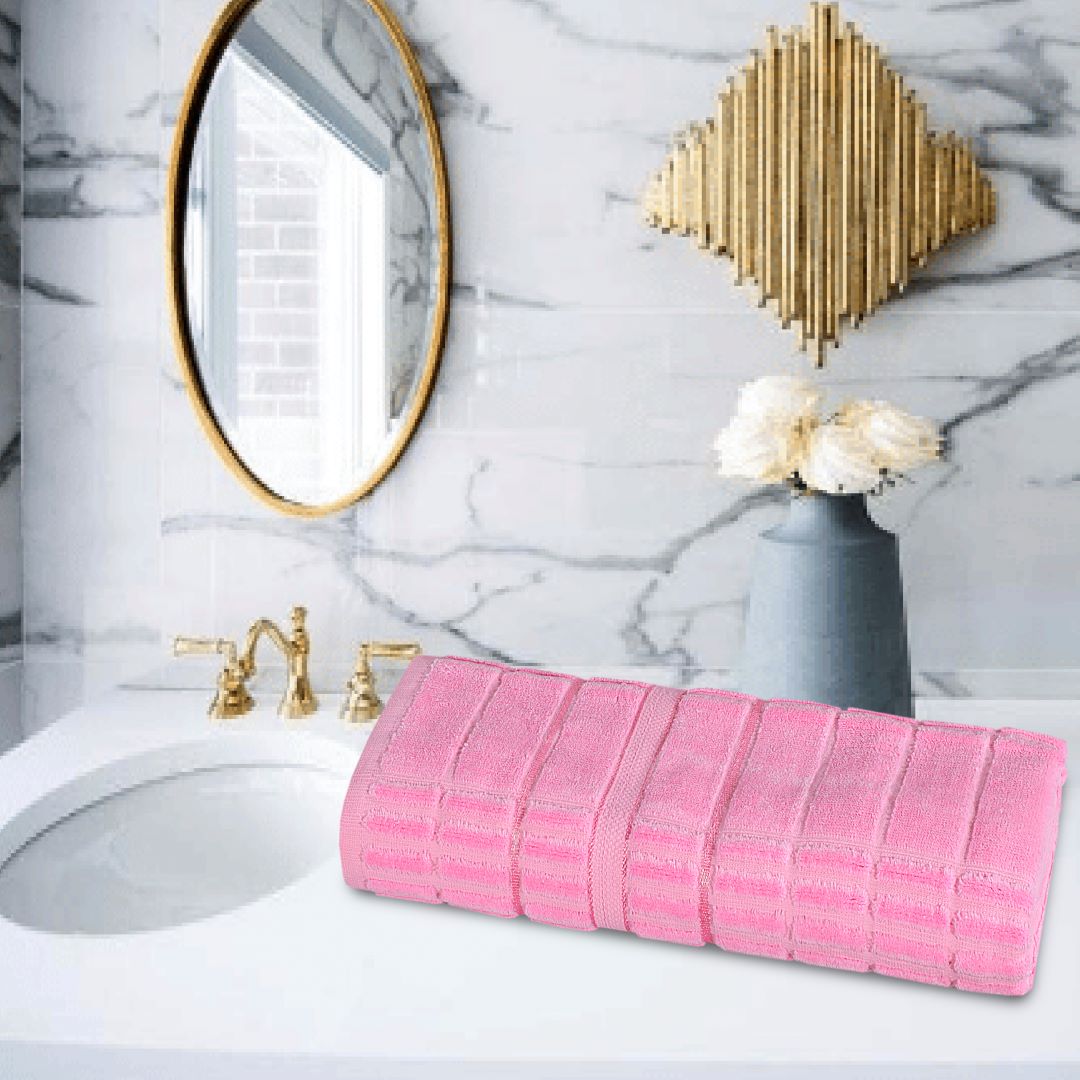 Pink and best sale gold bath towels