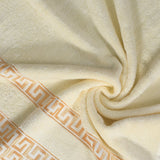 Cream Greek Key - 2-Pcs Jacquard Towel Set