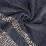 Cool Gray Greek Key - Jacquard  Bath Towel