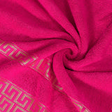 Hot Pink Greek Key - Jacquard  Bath Towel