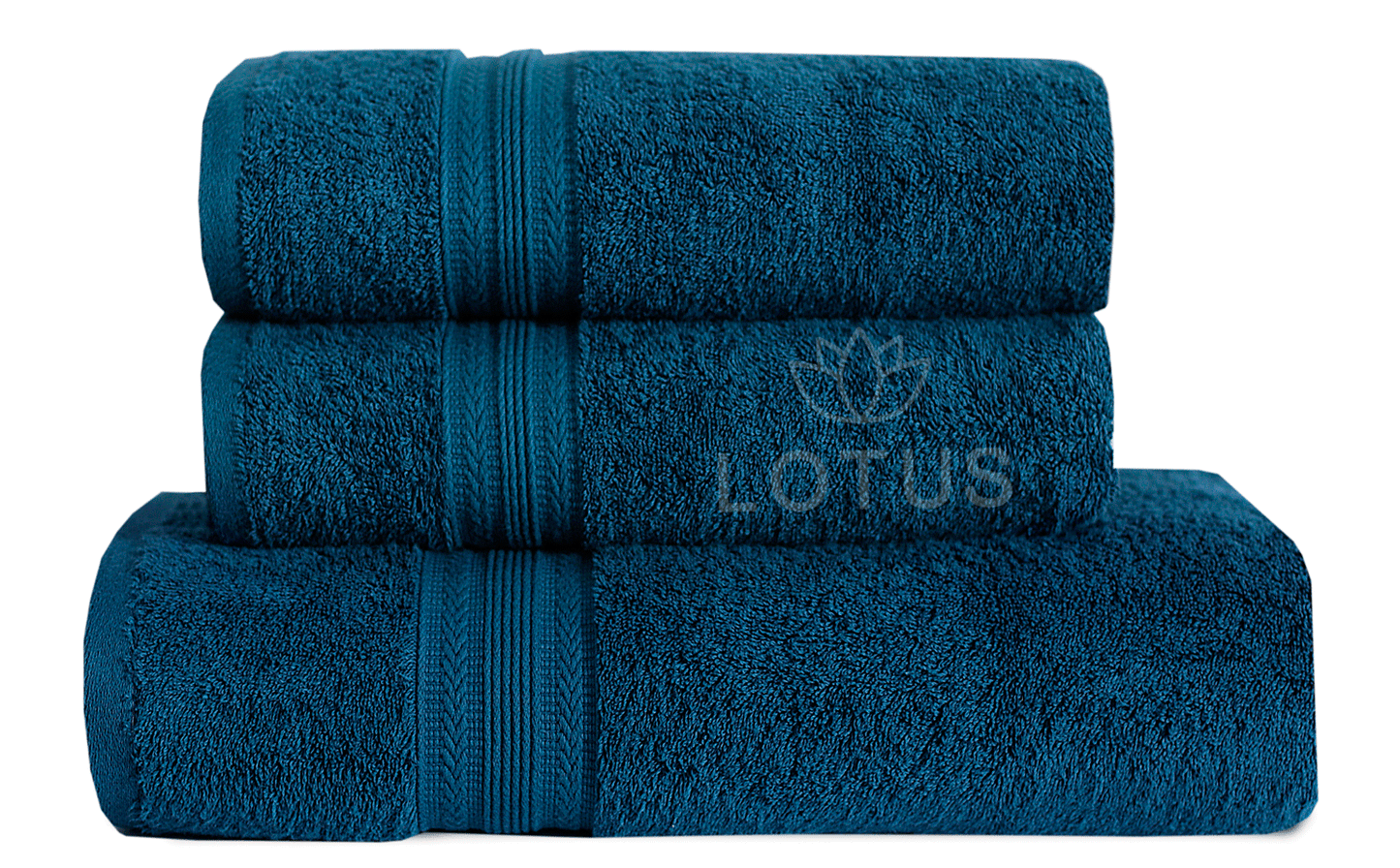 100% Cotton Towel Set – Zinc V Stripe, 3 Pc, 500 GSM, Soft, Absorbent & Durable