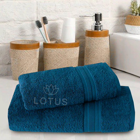 100% Cotton Jacquard Bath Towel Set – Zinc V Stripe, 2 Pc, 500 GSM, Soft, Absorbent & Durable