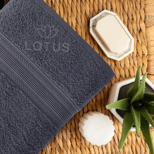 Gray V Stripe -  Bath Towel Hover Image