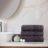 Charcoal Damask - 3-Pcs Jacquard Towel Set