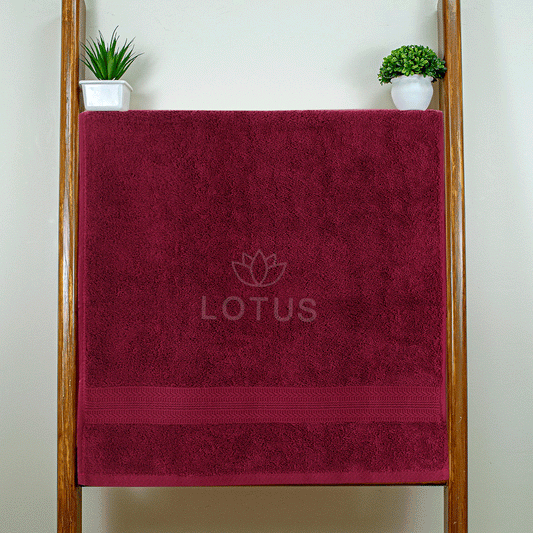 Maroon V Stripe - 1-Pc Bath Towel