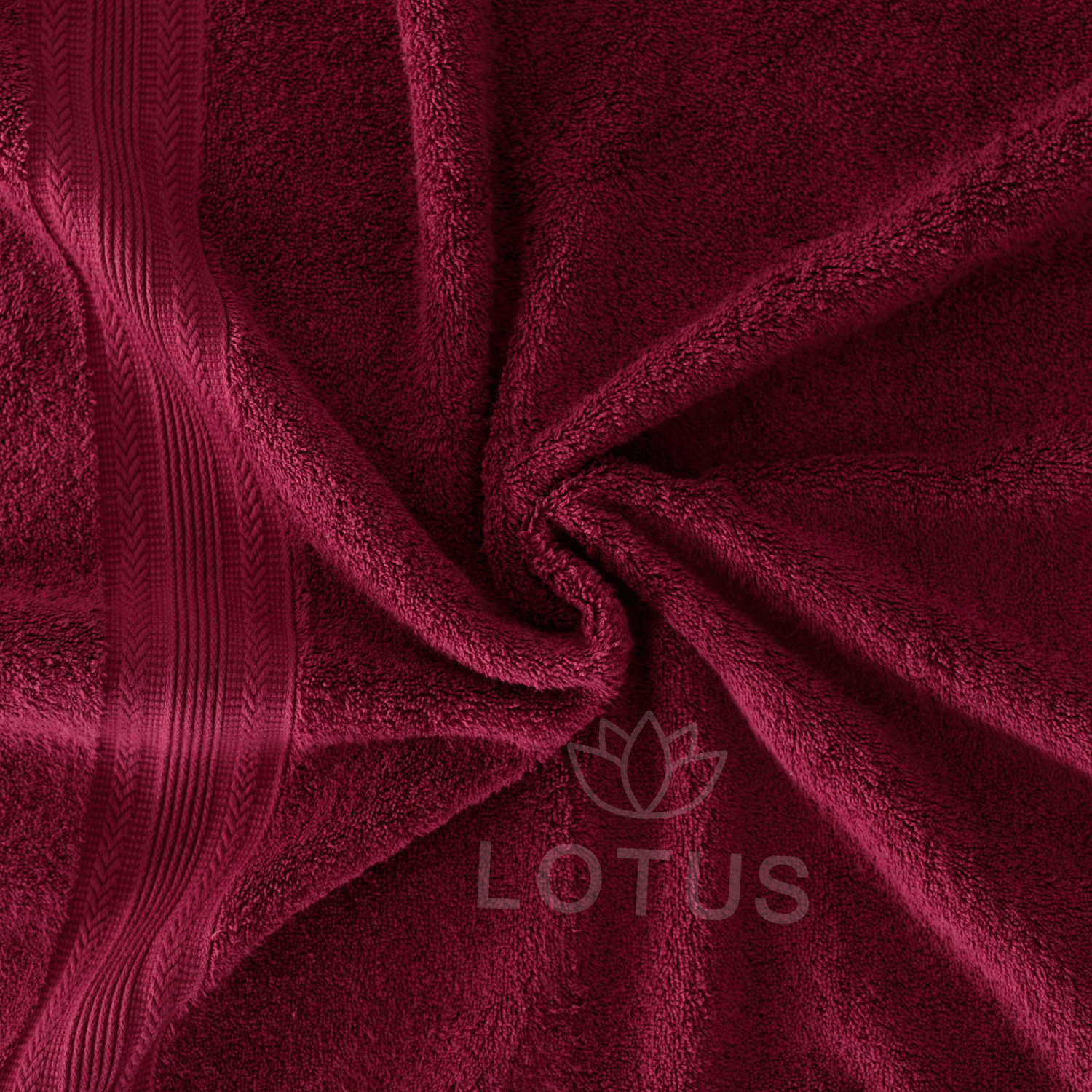 Maroon V Stripe - 3-Pcs Towel Set