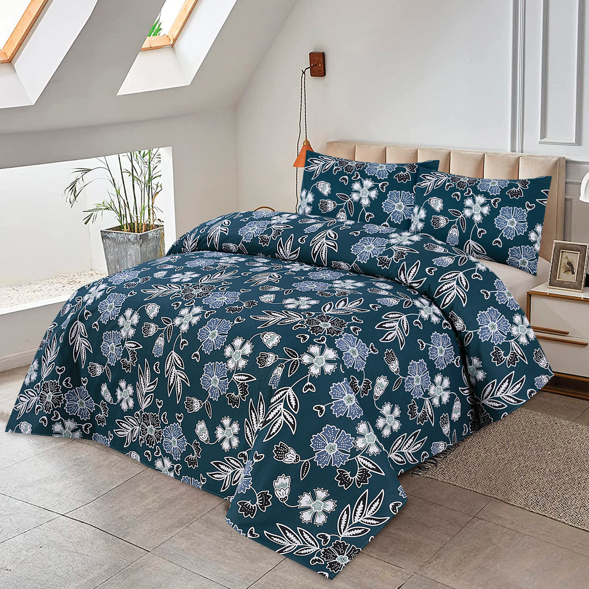 Vintage Flower Bedsheet Set Queen