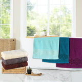 Dark Brown Damask - 2-Pcs Jacquard Towel Set