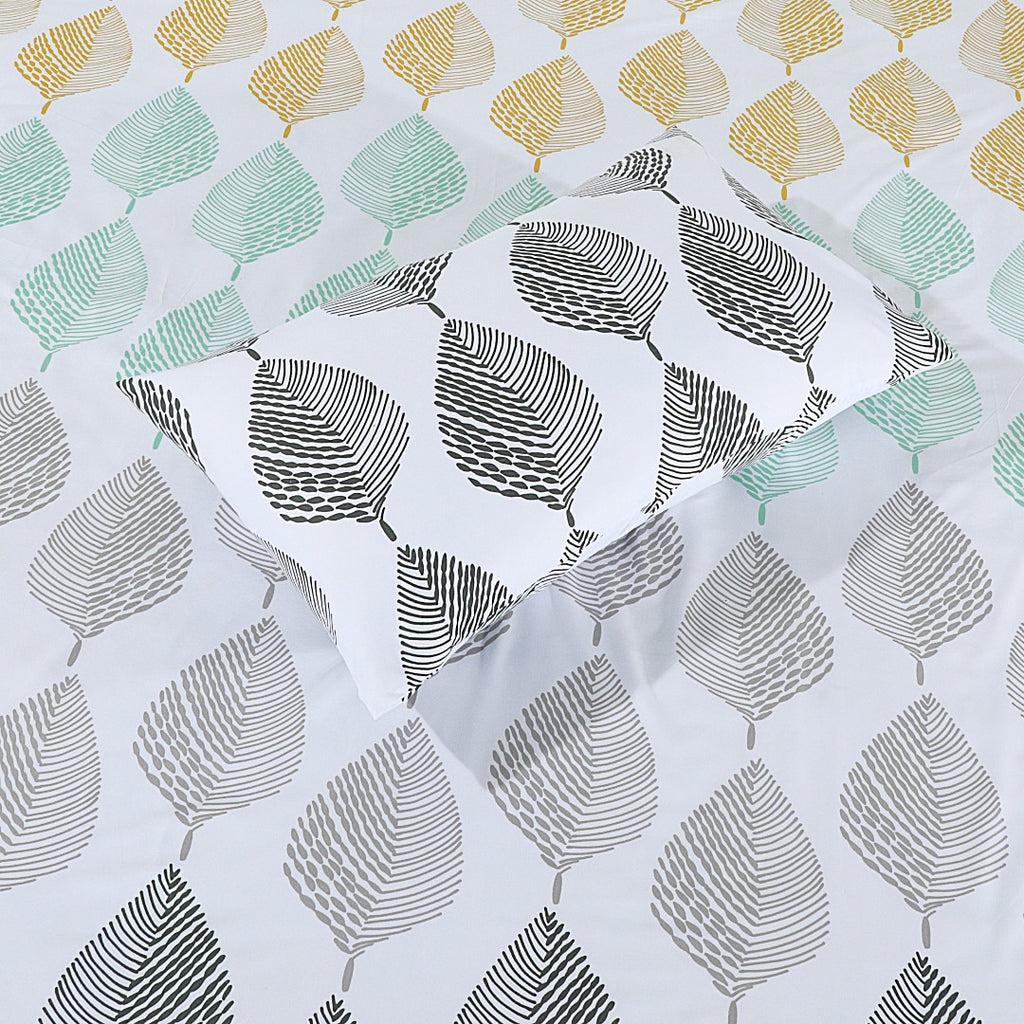Micro Fiber Bed Sheet Leaf Print King-30273