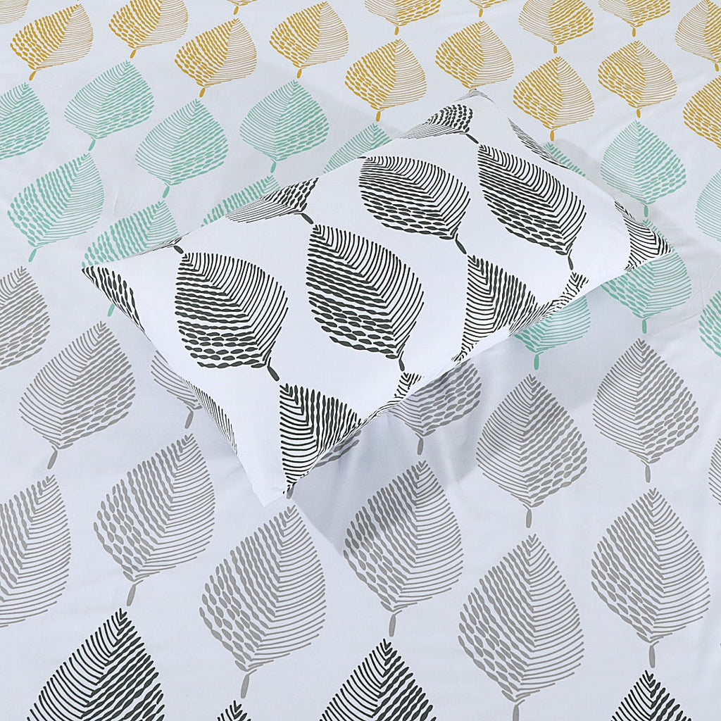 Micro Fiber Bed Sheet Leaf Print Single-30273