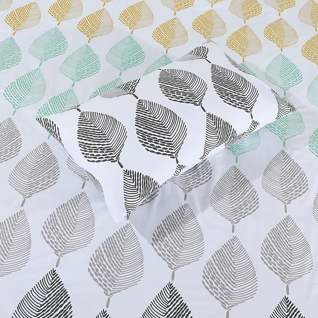 Micro Fiber Bed Sheet Leaf Print Single-30273 Main Image