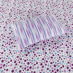 Micro Fiber Bed Sheet Purple dots King-30277
