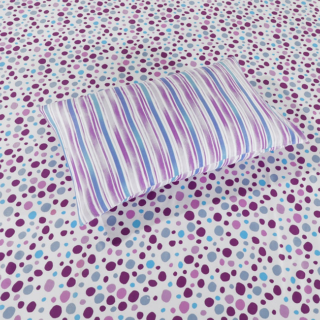 Micro Fiber Bed Sheet Purple dots King-30277 Main Image