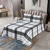 Micro Fiber Bed Sheet Black Check Single-30278