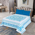 Micro Fiber Bed Sheet 3D Turquoise Floral-30279
