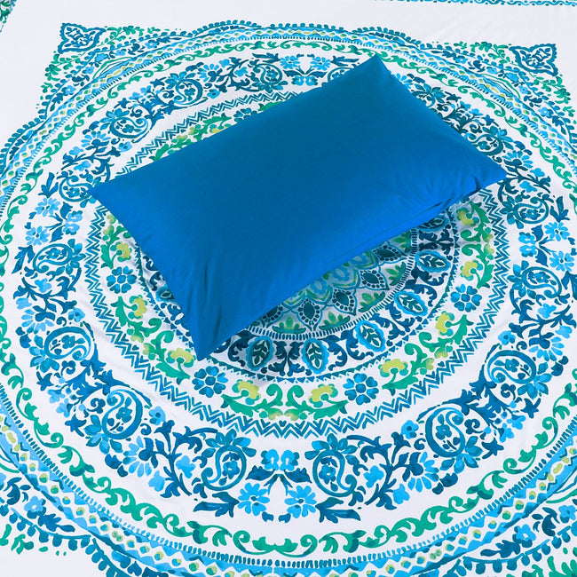 Micro Fiber Bed Sheet 3D Turquoise Floral-30279 Main Image