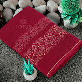 Maroon Flower - Jacquard Bath Towel