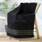 Jet Black diamond - Jacquard Bath Towel