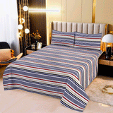 Micro Fiber Bed Sheet Multi Stripe King-30313