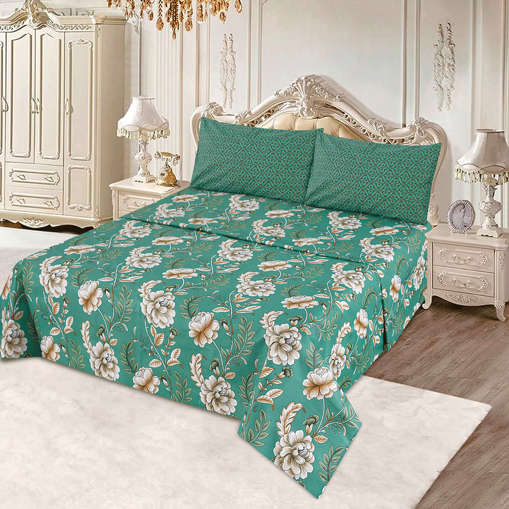 Green Haven Bloom - Bed Sheet Set
