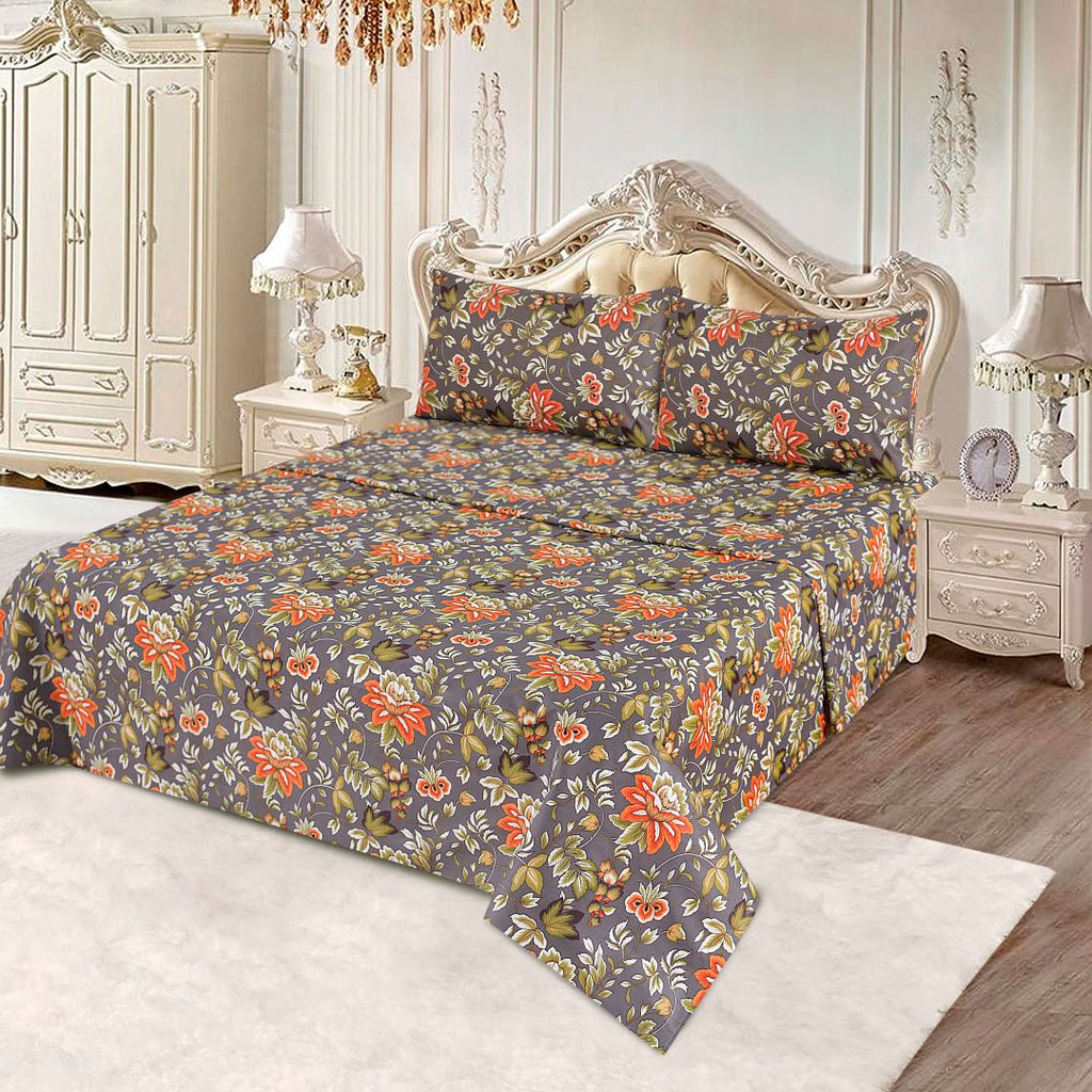 Emerald Blossom Charm - Bed Sheet Set