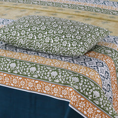 Azure Petal Delight - Bed Sheet Set