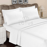 White Stripe Sateen - Bed Sheet Set King