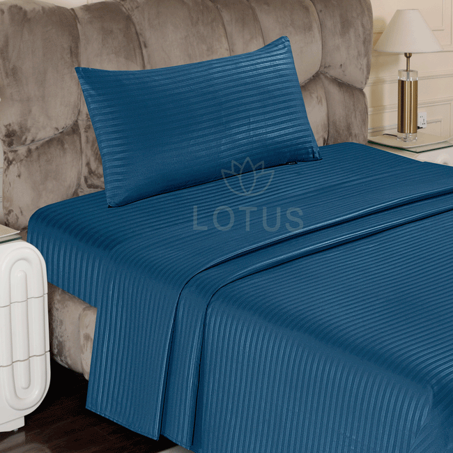 Zinc Stripe Sateen - Bed Sheet Set King Main Image