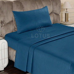 Zinc Stripe Sateen - Bed Sheet Set King
