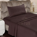 Chocolate Stripe Sateen - Bed Sheet Set Single