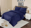 Navy Blue Stripe Sateen - Duvet Cover Set 6 Pcs