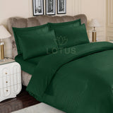 Green Stripe Sateen - Duvet Cover Set 6 Pcs