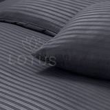 Charcoal Stripe Sateen - Bed Sheet Set King