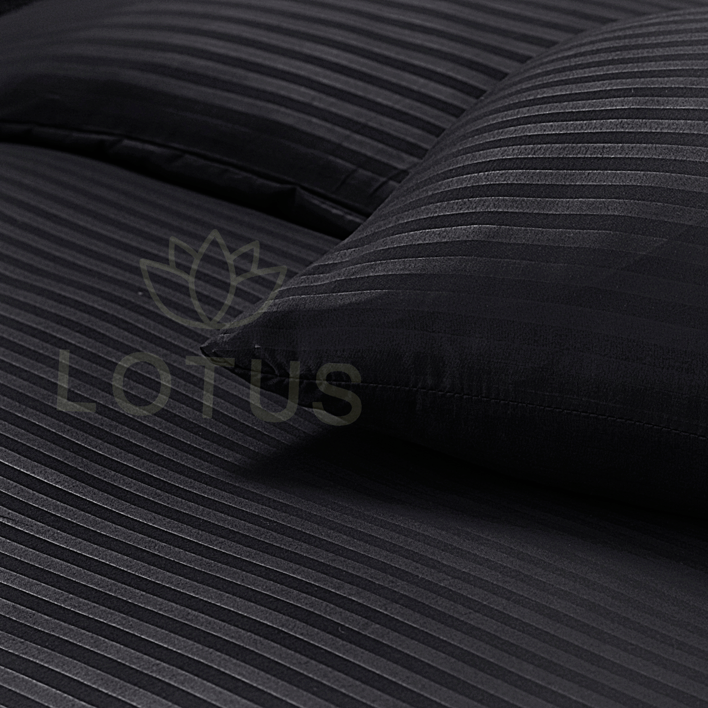 Ultra Soft Bed Sheet Set – Black Stripe, King Size, 3 Pc